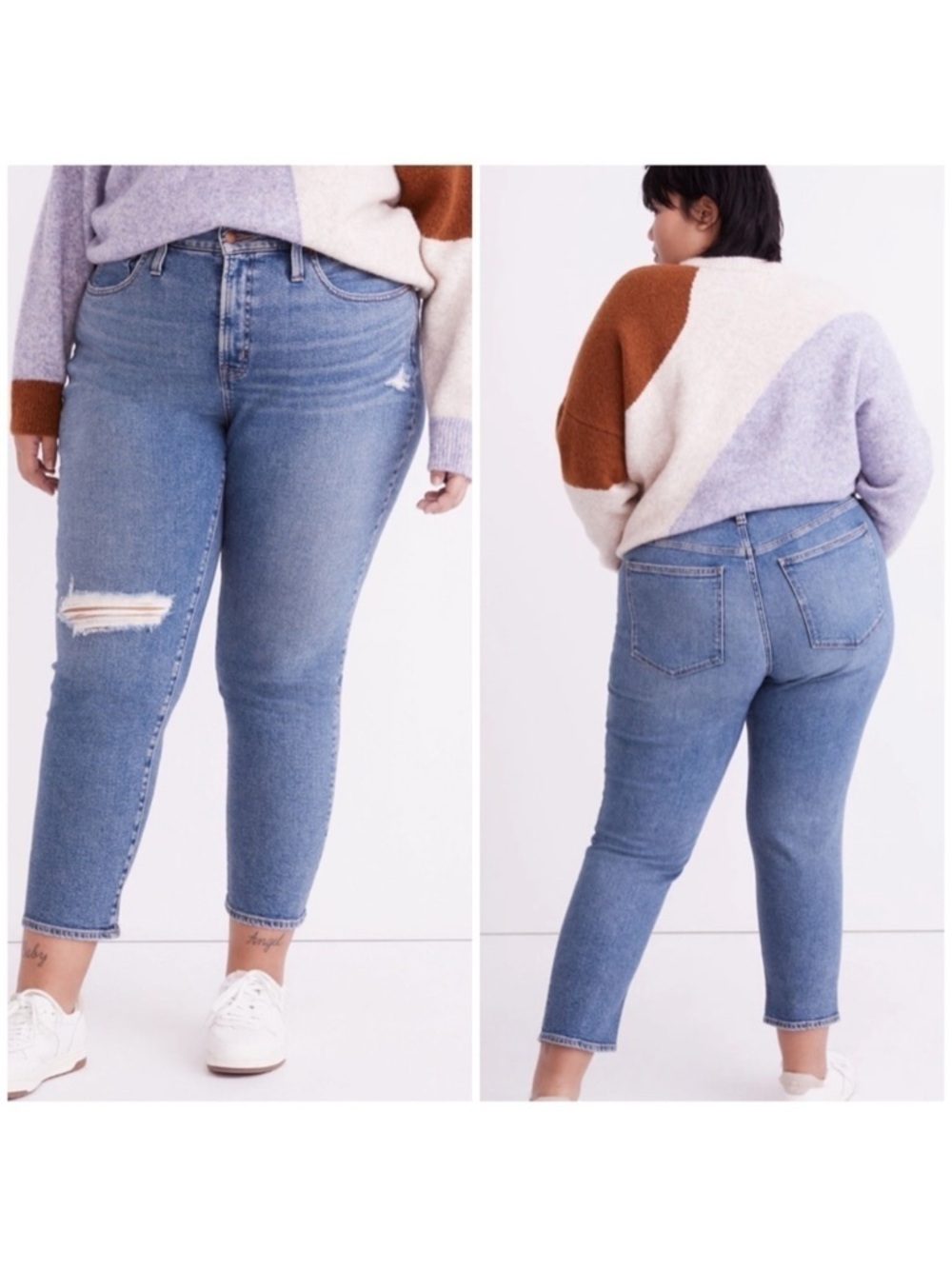 Madewell The Plus Mom Jeans in Austrey Wash: Ripped Edition